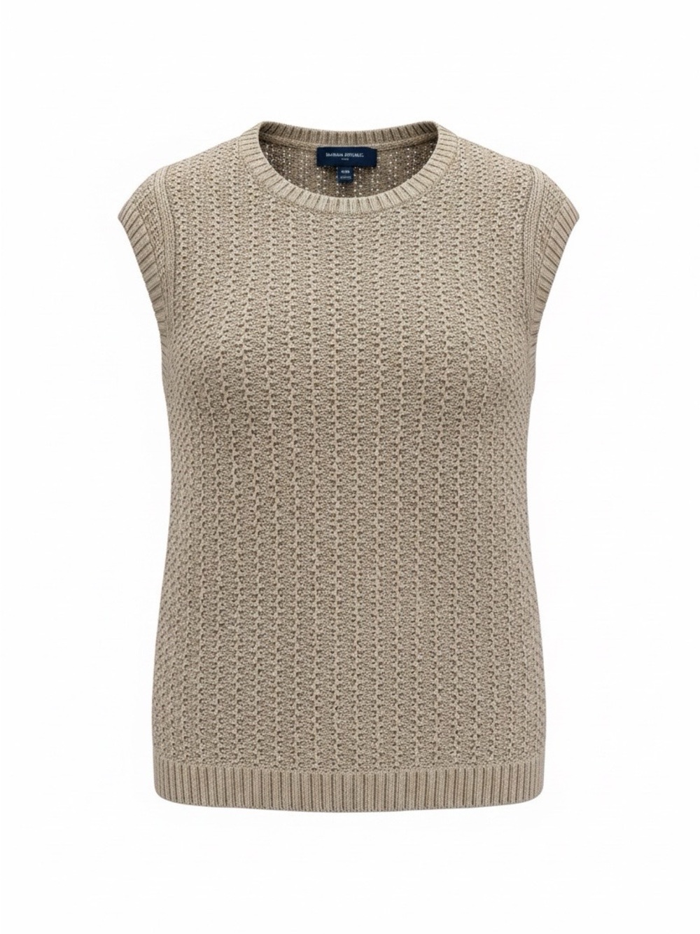 Banana Republic Factory Taupe Knit Cap-Sleeve Shell